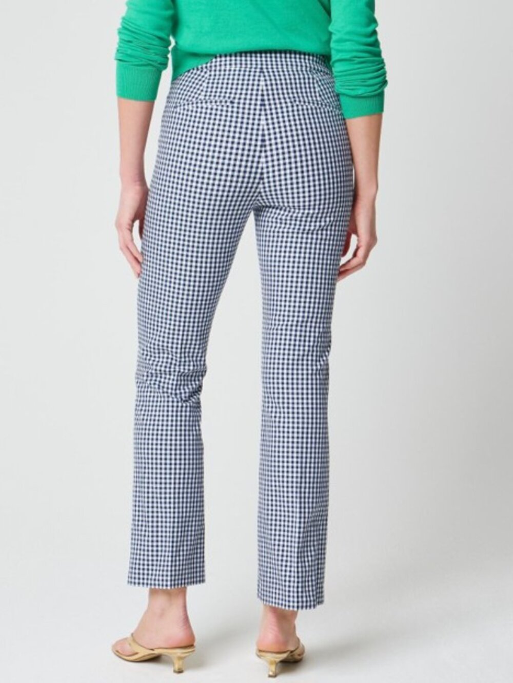 J Crew Factory Gingham Nicki flare pant 00 NWT - Picture 2 of 5